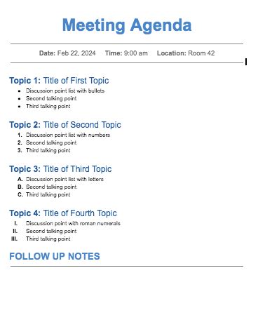 Create a Meeting <b>Agenda</b> Using <b>Google</b> Sheets. . Plc agenda template google doc